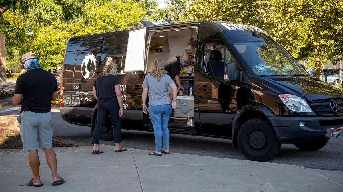 Sid Gauby prepares coffee for teachers and staff at East Junior High School in East Boise Friday, Aug. 14, 2020.