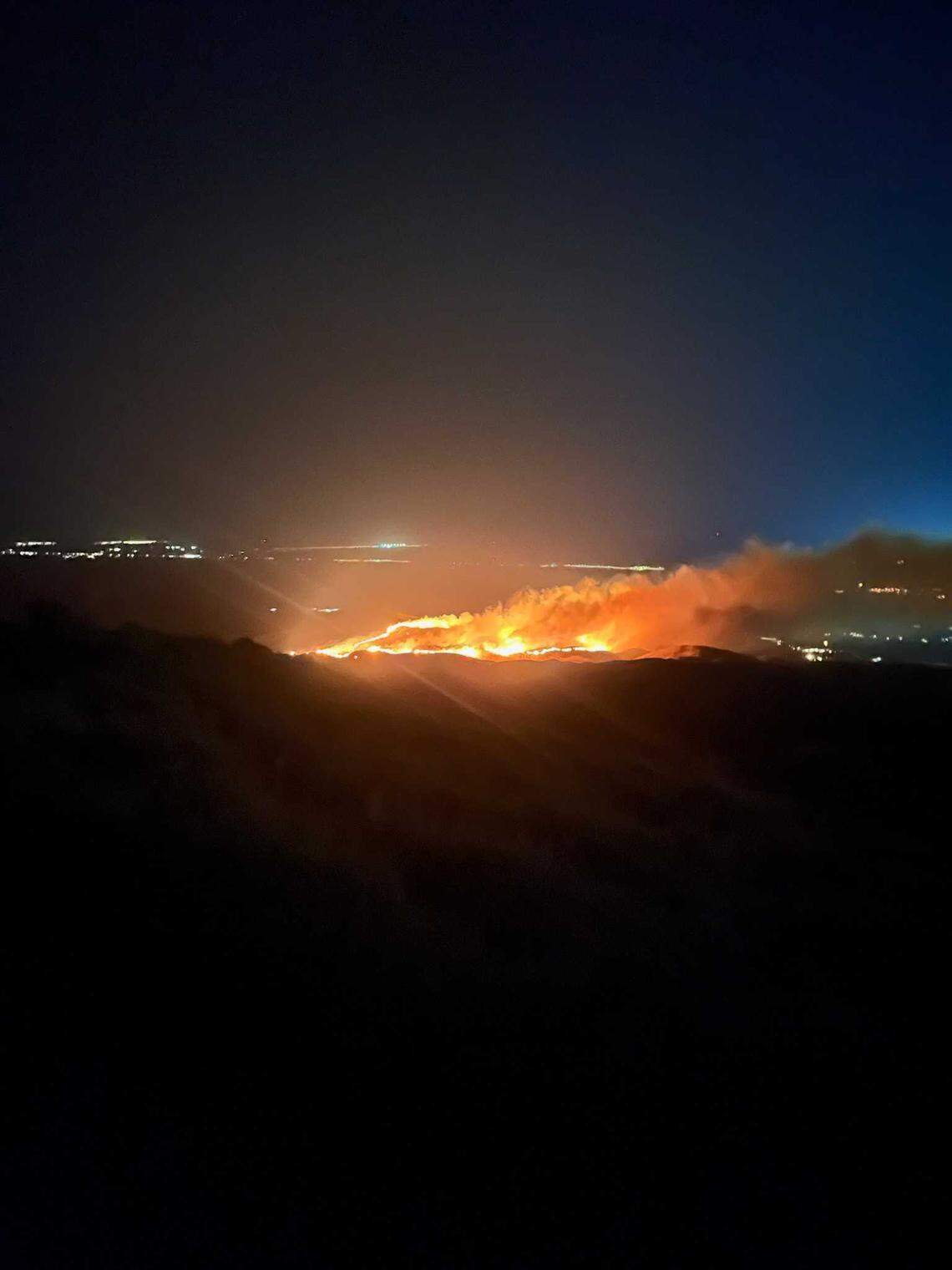 A view of the Valley Fire from the Intermountain Bird Observatory.