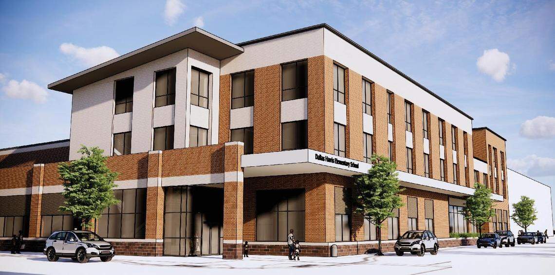 This rendering shows the future Dallas Harris Elementary School in Southeast Boise’s Harris Ranch. Plans for the school were announced in March.