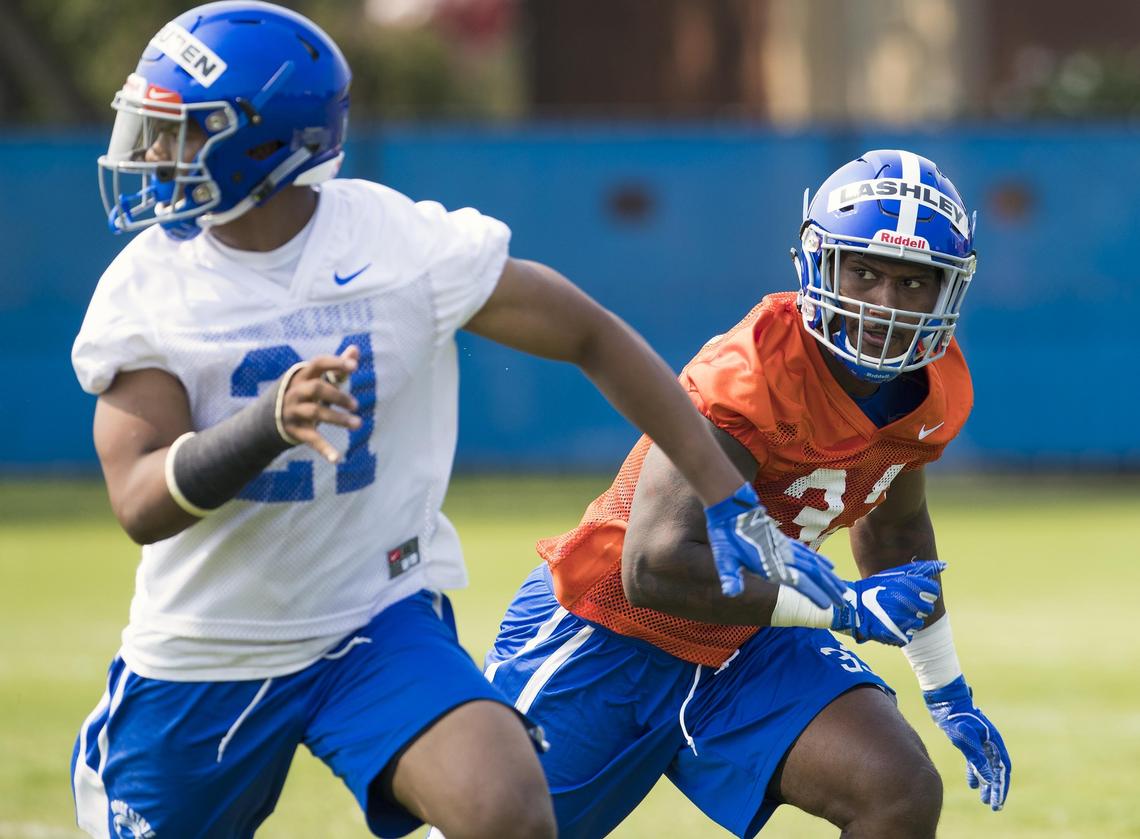 Boise State senior linebacker Tony Lashley had 230 tackles the past two seasons and was a first-team All-Sun Belt Conference selection as a junior for the Idaho Vandals.