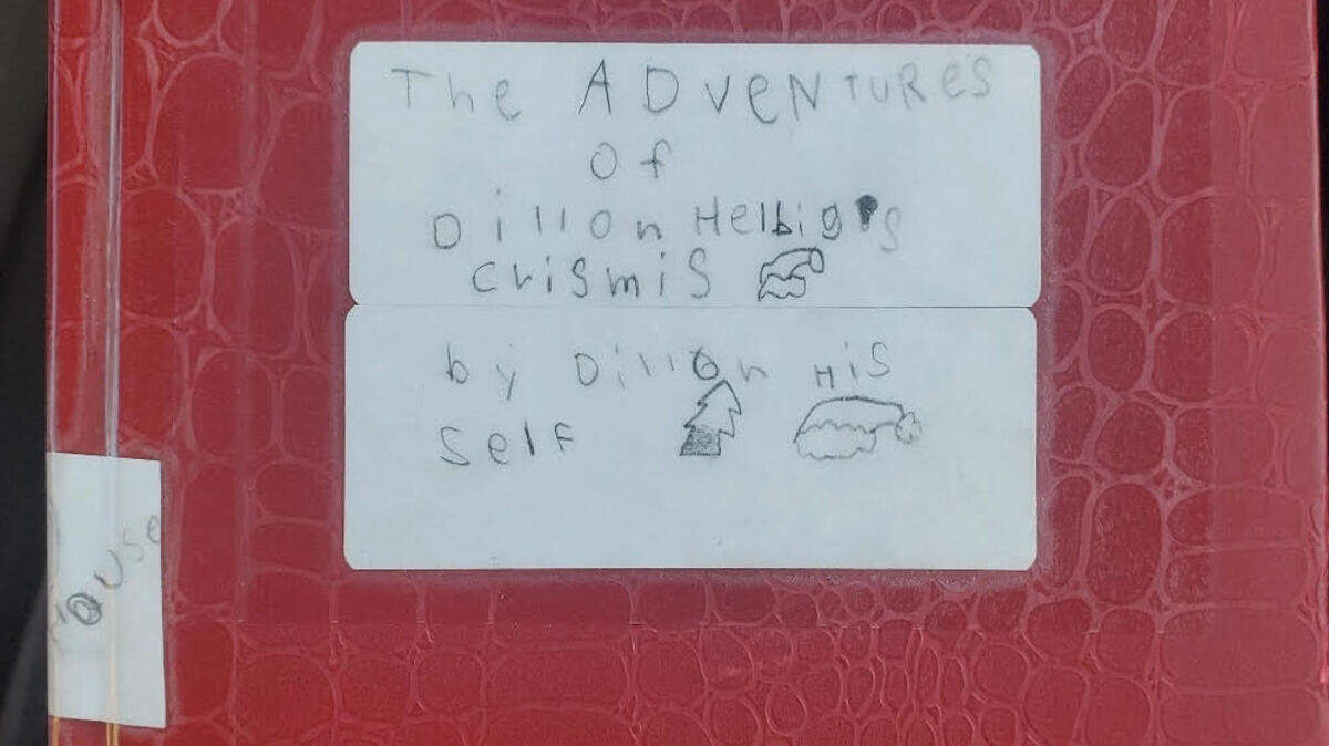 The front cover of “The Adventures of Dillon Helbig’s Crismis” is available at the Ada Community Library Lake Hazel Branch but has a potential wait time of over five years.