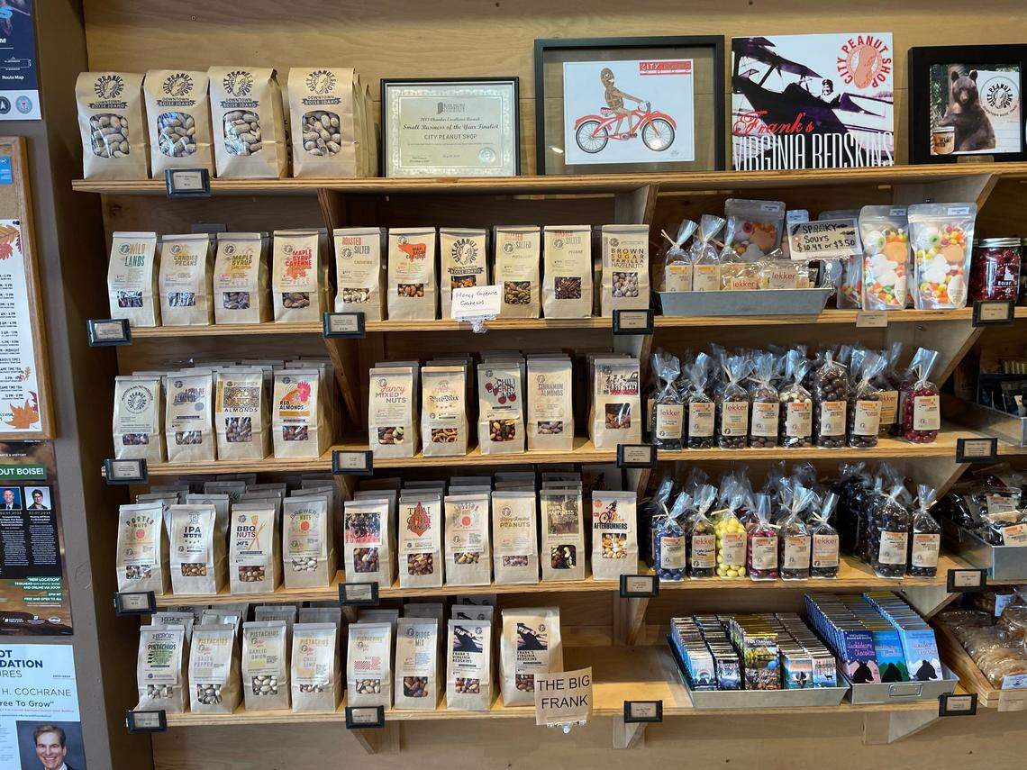 Grab a bag of nuts or snack mix off the wall at City Peanut Shop.
