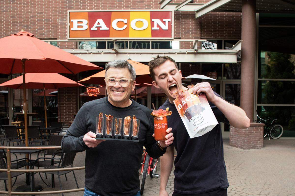 John Berryhill, left, and his son, Gibson Berryhill, own Bacon Boise, a popular downtown breakfast and brunch restaurant.