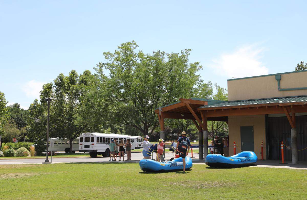 Rafters prepare to embark on their float trips down the Boise River at Barber Park last Thursday.