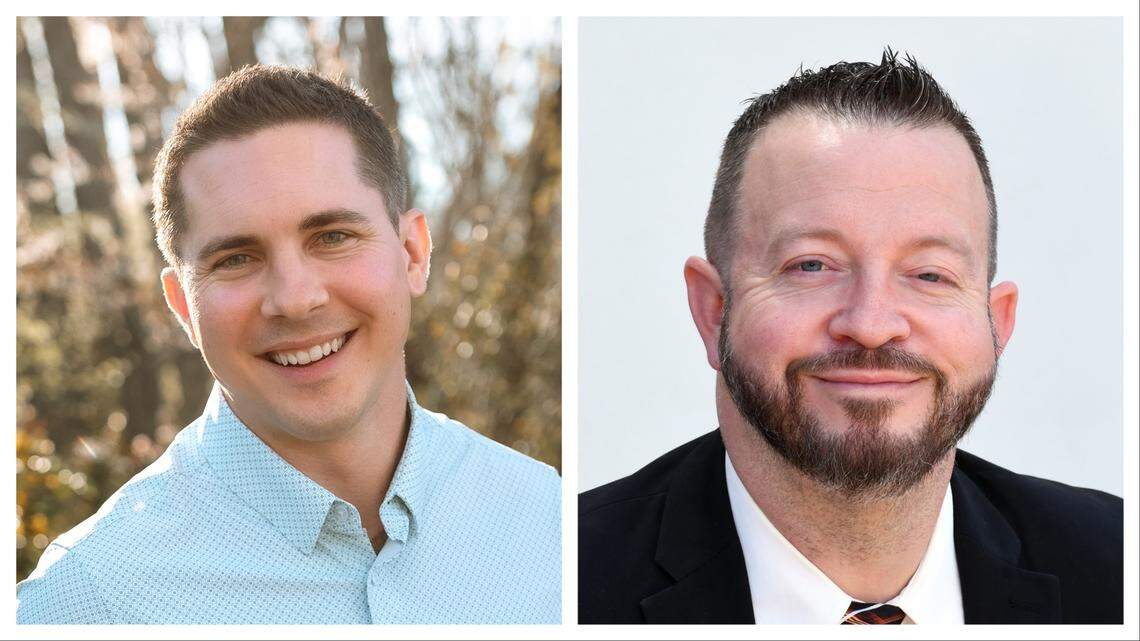 Democrat Jonathan Lashley, left, is challenging Republican incumbent Ada County Commissioner Ryan Davidson in District 1.