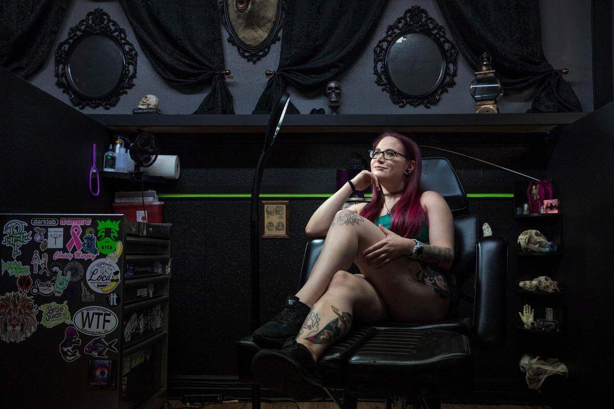 Noel Laabs, 27, is a tattoo artist at Resurrected Tattoo.