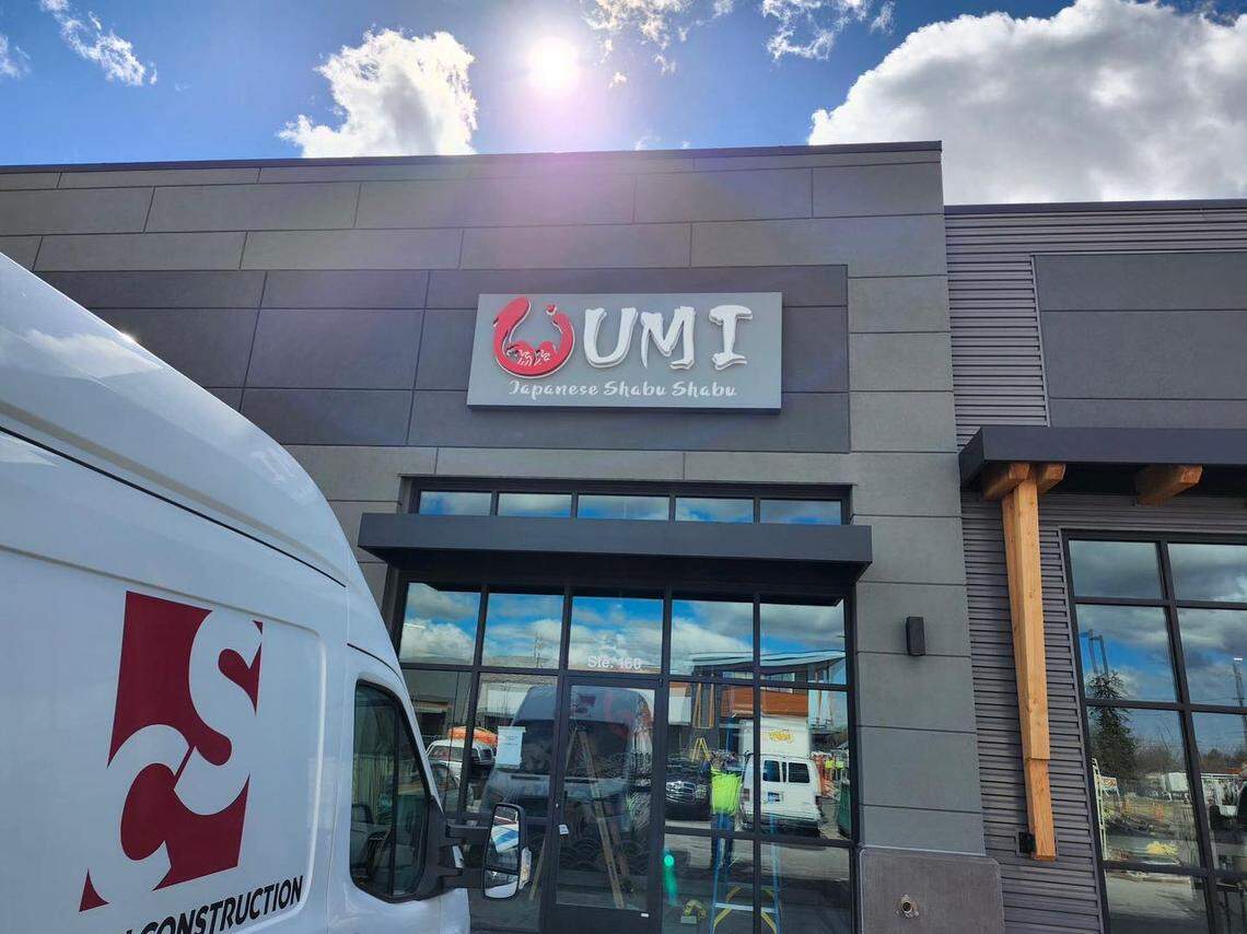 The sign is up at Umi Japanese Shabu Shabu in Meridian.