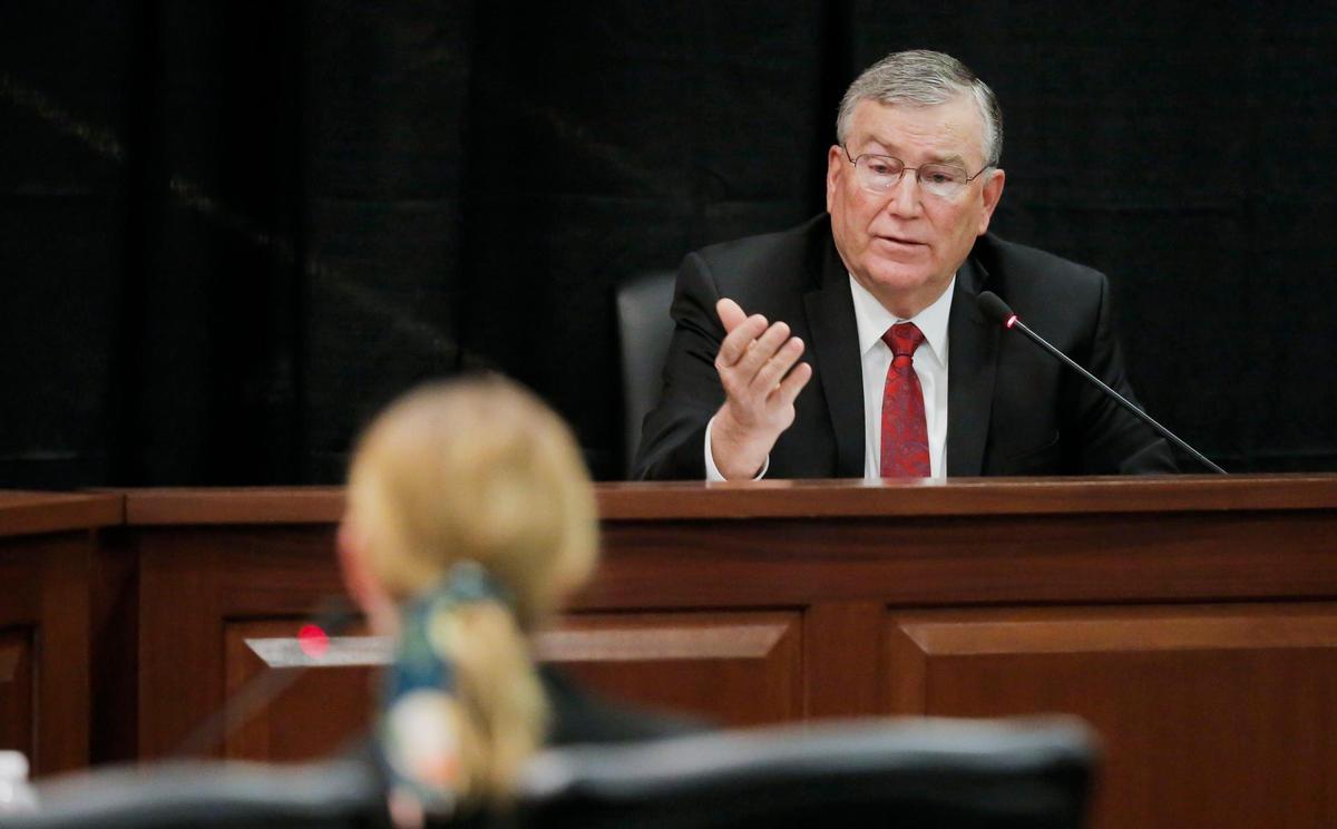 House Speaker Scott Bedke, R-Oakley, answers a line of questioning during testimony to the Idaho Ethics and House Policy Committee as to when he was alerted of possible misconduct by Rep. Aaron von Ehlinger. The hearing, regarding allegations of sexual misconduct, convened Wednesday, April 28, 2021 in the Lincoln Auditorium at the Idaho Statehouse in Boise.
