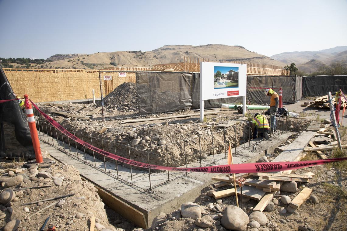 The Veranda Senior Living complex, an assisted living care center that will also serve residents with Alzheimer’s disease and other memory problems, is under construction on East Barber Valley Drive in Barber Station. Warm Springs Mesa and Table Rock are visible from that location, near Marianne Williams Park.