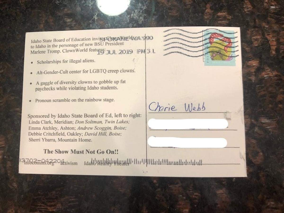 Sen. Cherie Buckner-Webb said she was angered by the postcard, calling it “derisive” and “divisive.”