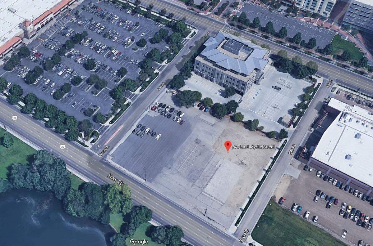 Collegiate Development Group of St. Louis wants to create apartments or condos on this parking lot at 270 E. Myrtle St. across Avenue A from WinCo Foods in Downtown Boise. Under an application submitted by the company in March 2019, the building could contain up to 243 housing units.