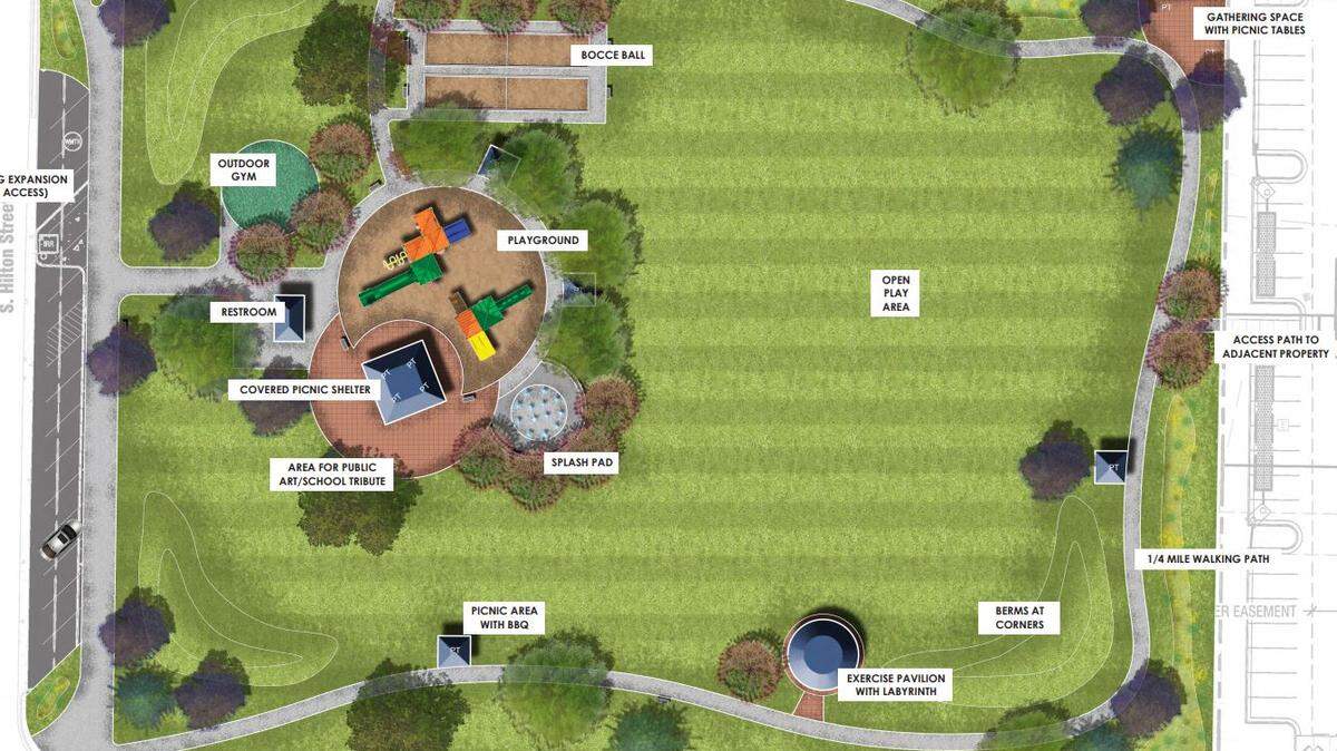 Fully developed, the three-acre Franklin Park will include bocce courts, a picnic shelter, restrooms and a playground. The park is behind several parcels that Maverik Inc. bought along Franklin Street, to the north, and Orchard Street, to the east. Maverik planned to build a convenience store and gas station just north of this park, but shelved that plan and is selling its site to the city of Boise. The street parcels and the park were formerly the site of the Franklin School.
