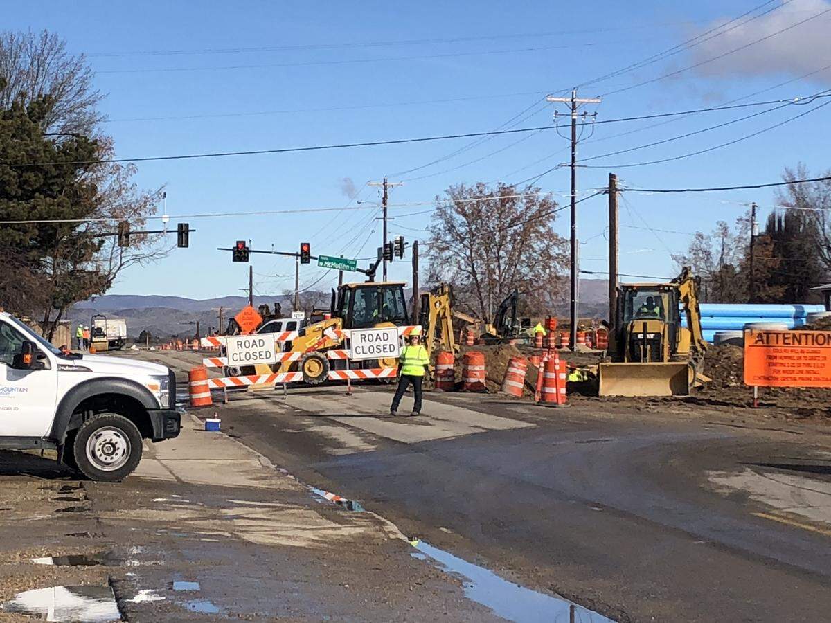 Cole Road is blocked to traffic in both directions between Franklin Road and Overland Road. This photo shows the closed intersection at West McMullen Street, near the Jacksons . Local traffic is permitted to access the store and adjacent neighborhoods.