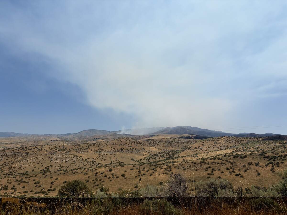 The Claremont Fire as seen from North Claremont Drive on Tuesday. The fire has grown to more than 4,000 acres.