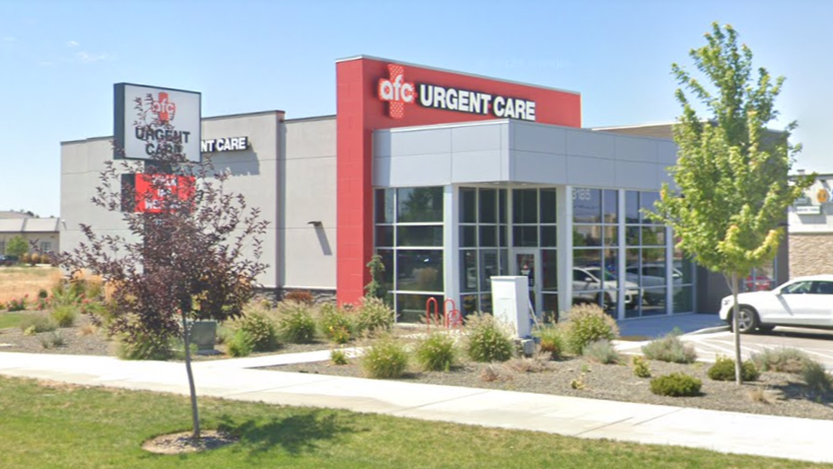 Google Street View shows the former American Family Care clinic at 3185 E. Ustick Road, Meridian in August 2023. The space is now occupied by a Sterling Urgent Care clinic.