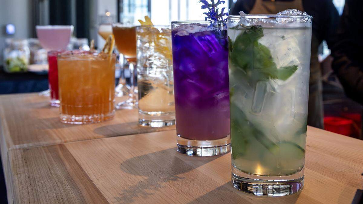 An array of signature cocktails are available.