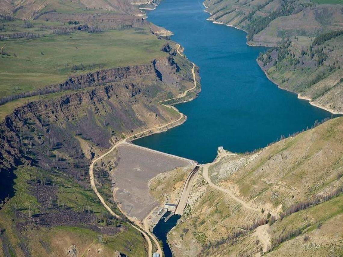 The Anderson Ranch Dam and Reservoir on the South Fork Boise River in Elmore County. 