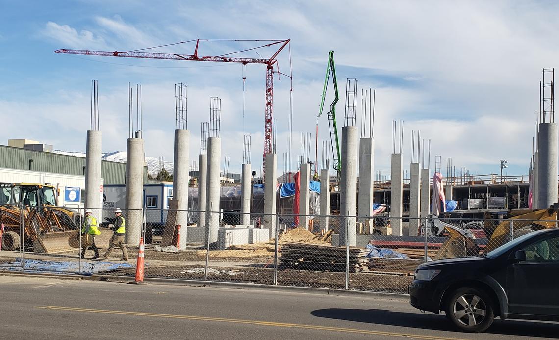 Work has begun on the Third & Myrtle apartments a block south of the Ada County Courthouse. The eight-story building, scheduled for completion in summer 2021, will have 173 apartments, 3,000 square feet of ground-floor retail shops and a cafe with outdoor seating. The second, third and fourth floors will have parking for 400 vehicles.