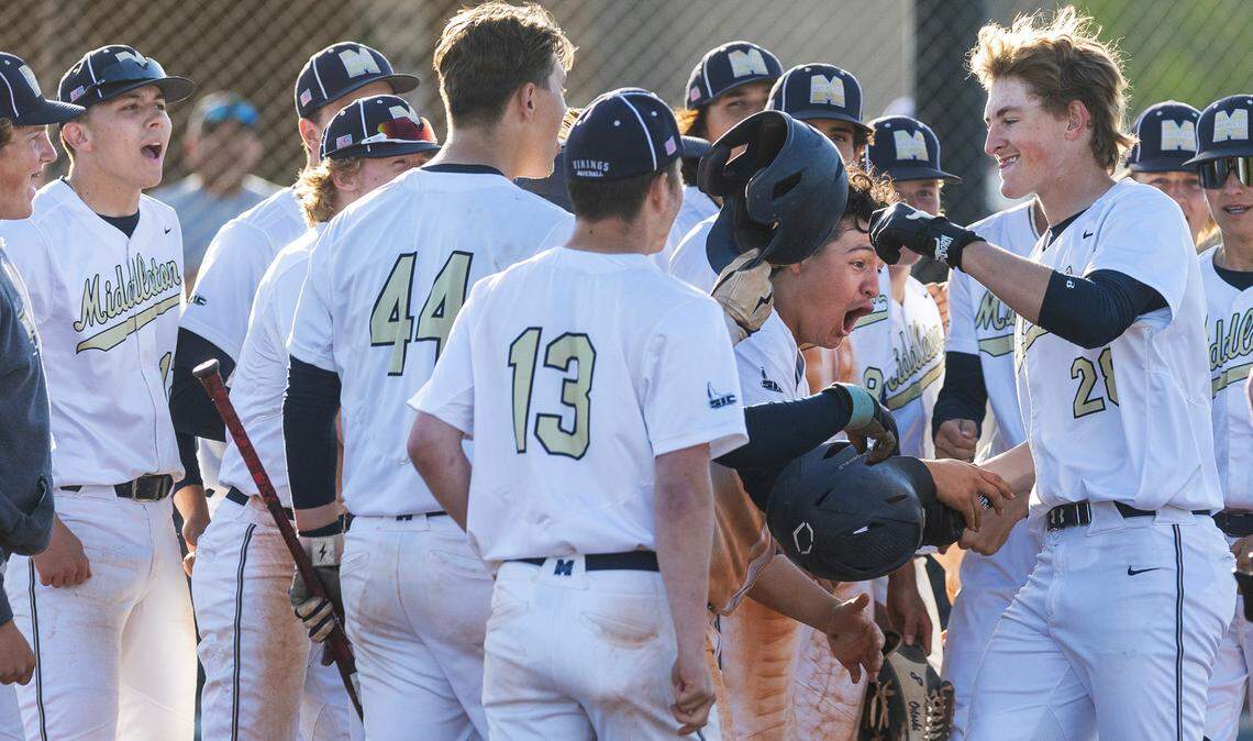 Middleton’s Brock Silvers, right, is one of seven returning starters for the defending district champ.