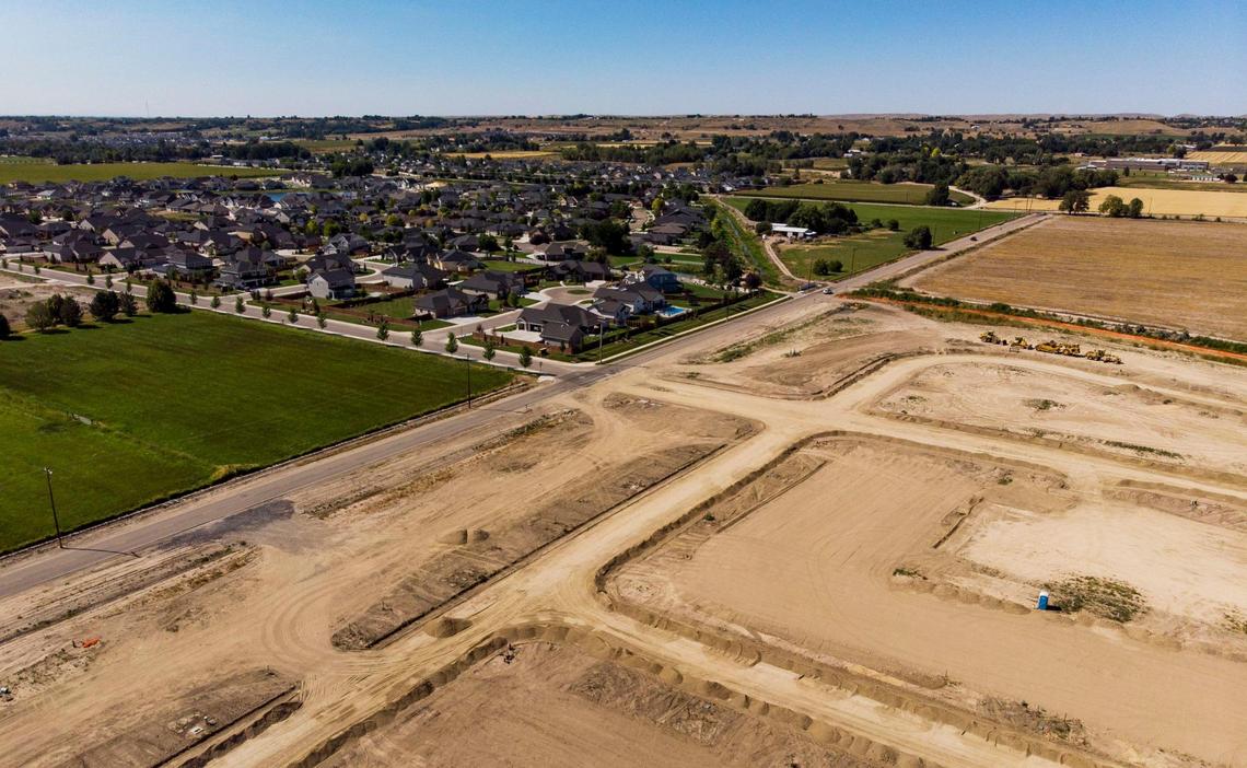 New residential streets and home foundations are prepped along Plummer Road in Star. The booming community added nearly 1,400 homes just in the past five years.