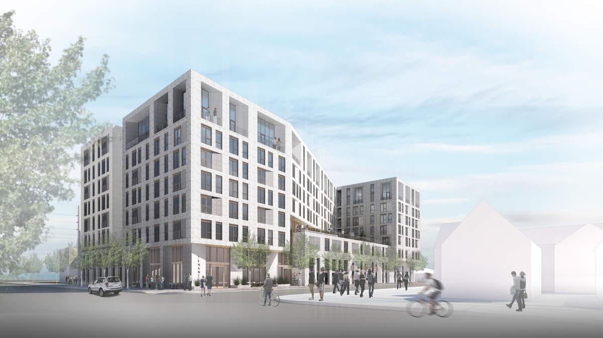 A conceptual drawing shows how The Cartee, an apartment building proposed for Downtown Boise, might look. Preliminary designs call for 160 apartments with one, two or three bedrooms. Three of the building’s eight stories would be used as a parking garage for residents.