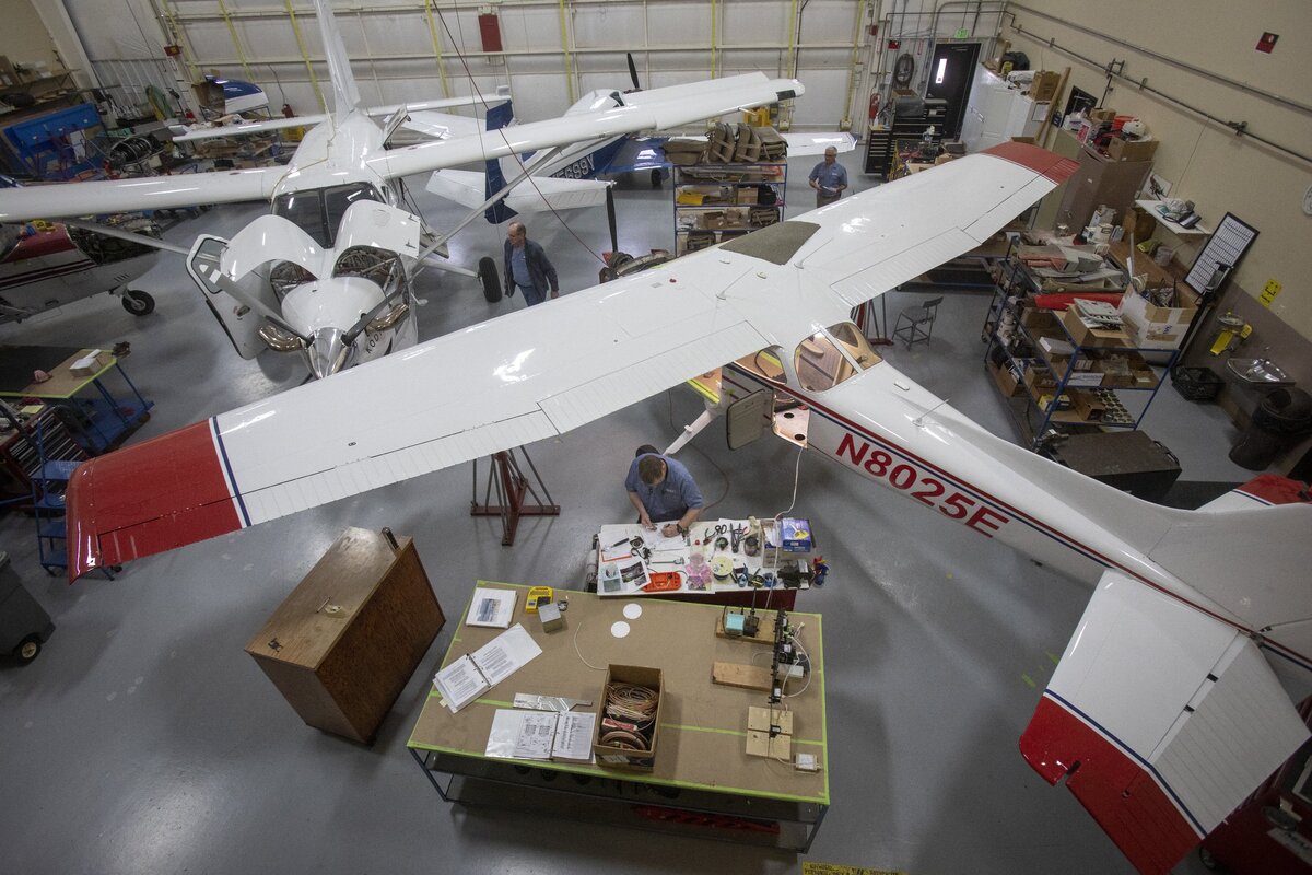 At a hanger in Nampa, MIssion Aviation Fellowship airplanes are renovated, restored and readied for service.
