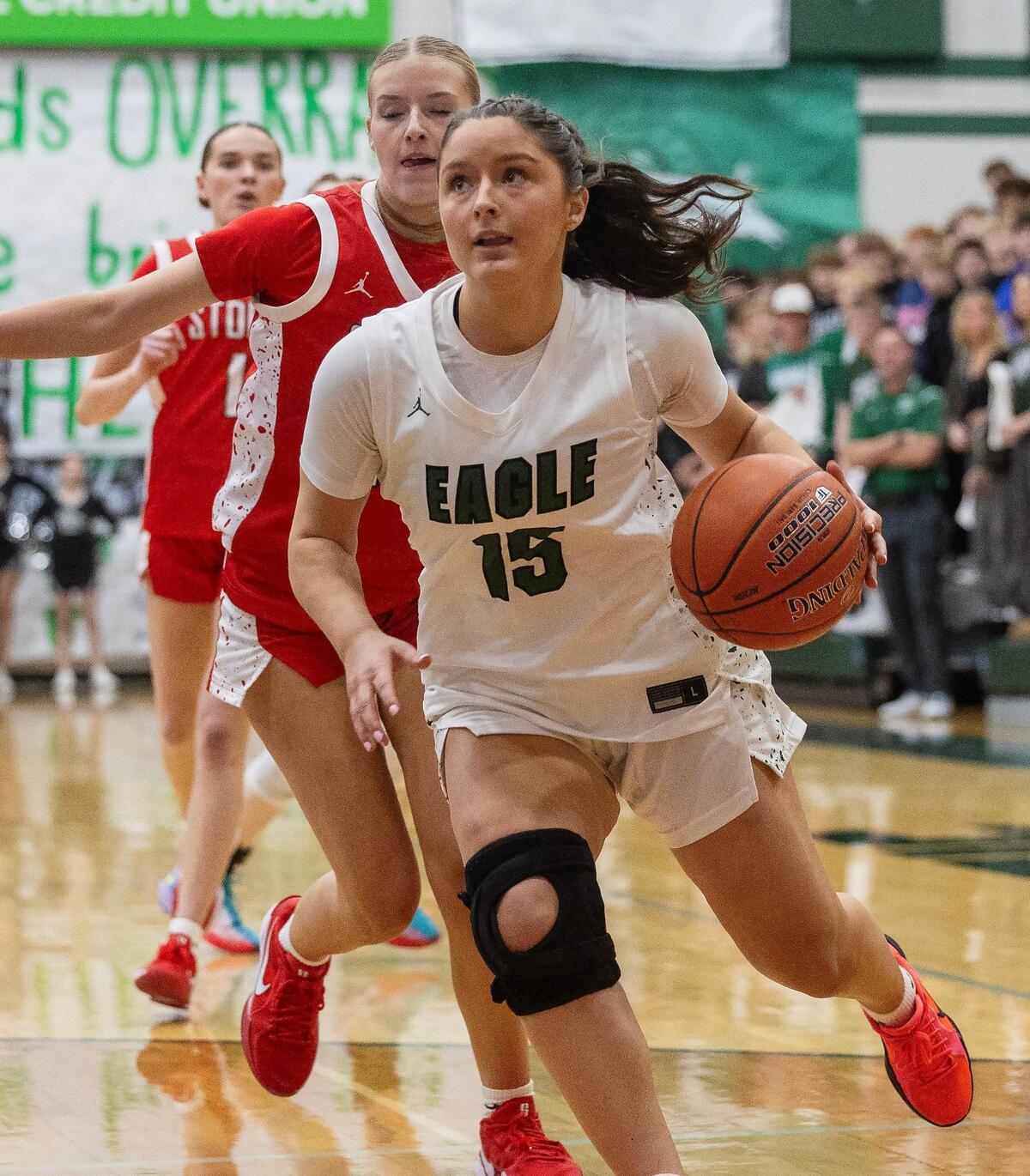 Eagle junior Bella Thompson led the Mustangs with 13 points Thursday, including 11 in the second half.