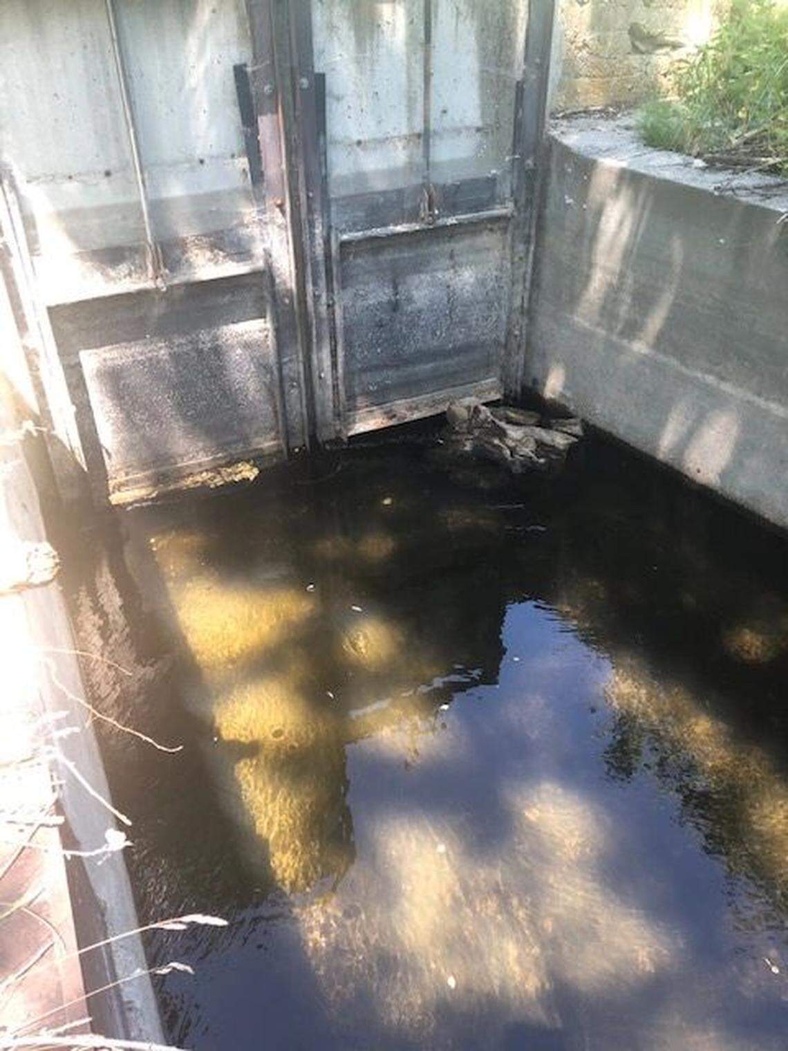 A headgate for Boise City Canal Company at the Warm Springs Golf Course.