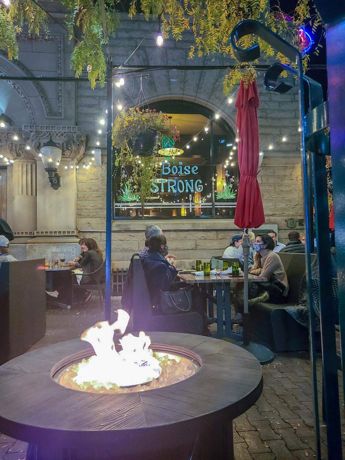 Diners enjoy an evening on the patio at Fork in downtown Boise.