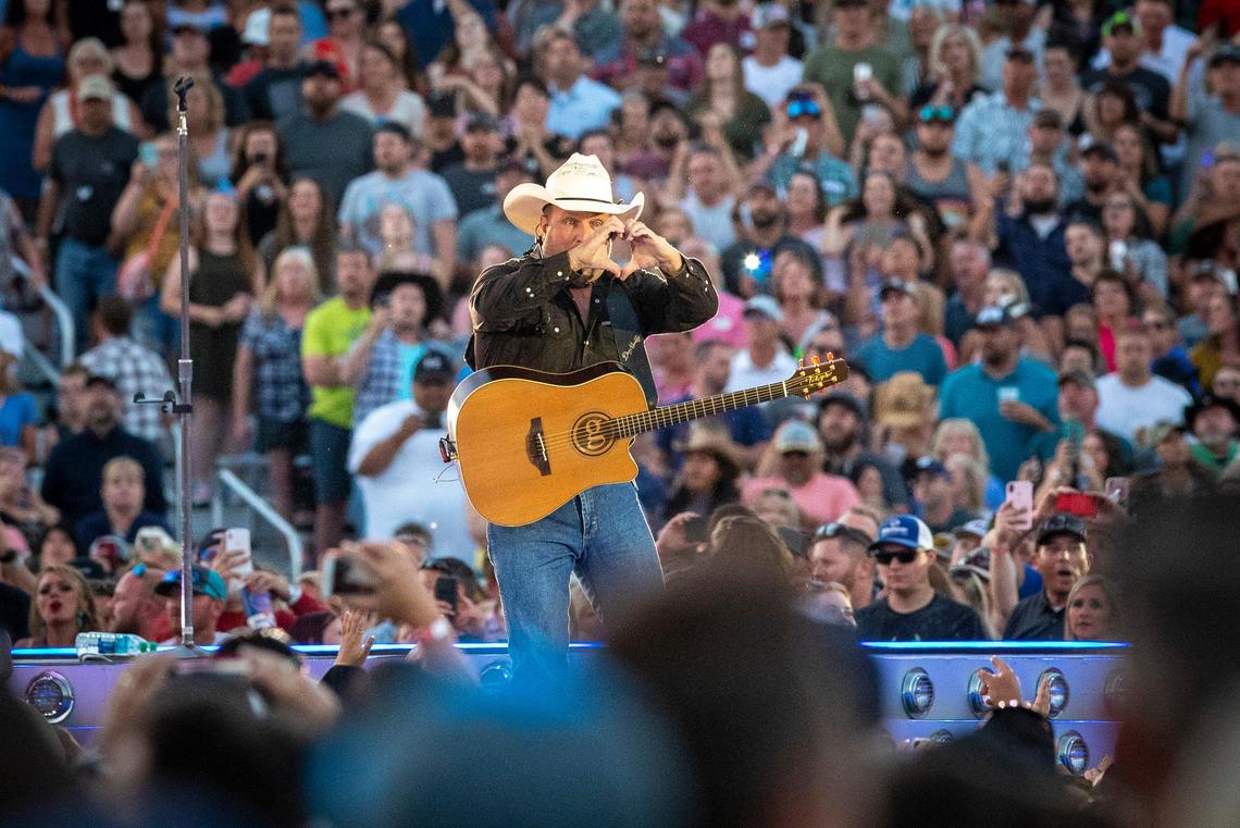 Country music star Garth Brooks entertained sold-out crowds at Albertsons Stadium in 2019.