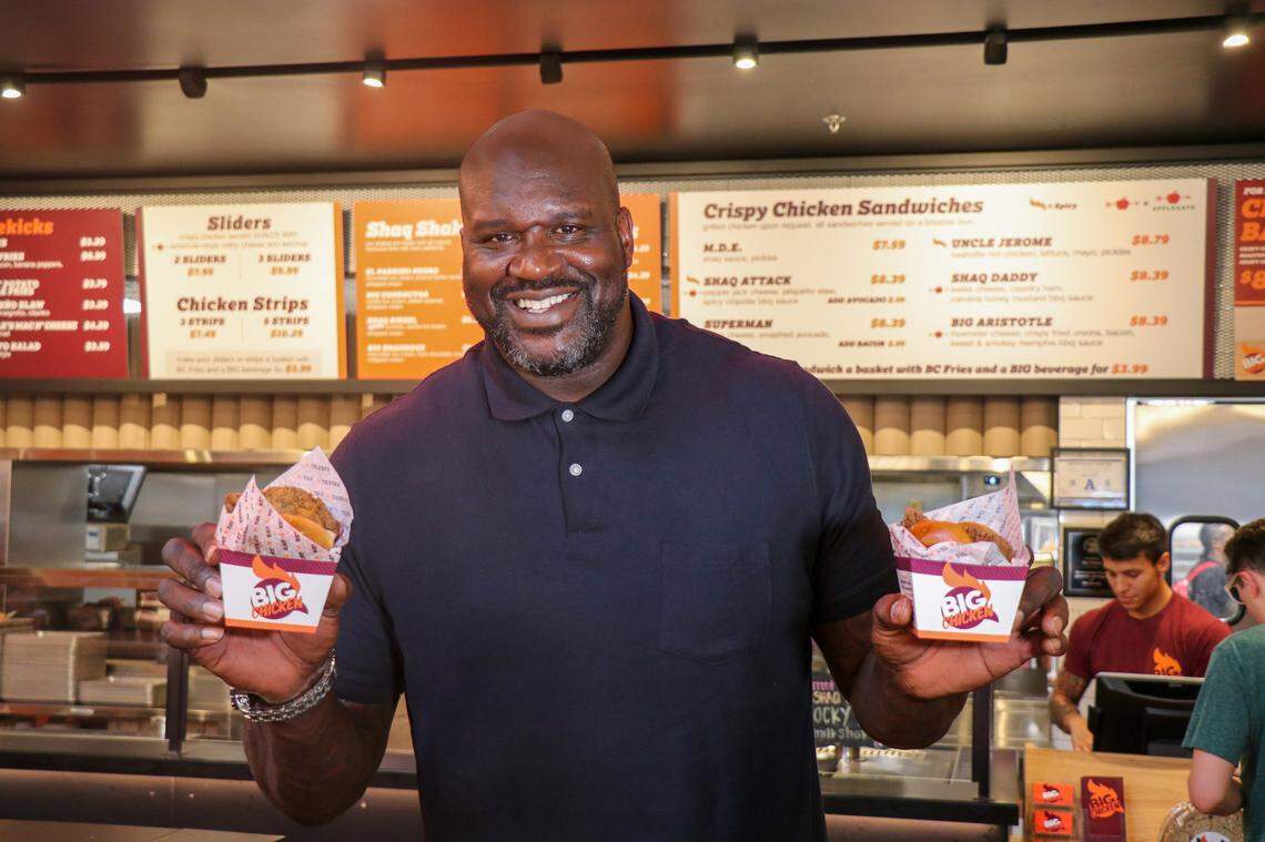 Shaquille O’Neal, the Big Aristotle himself, hangs out at one of his restaurants.