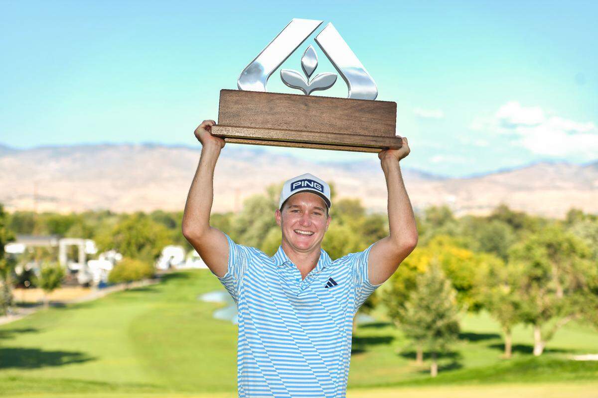 Matt McCarty, 26, won the Albertsons Boise Open on Sunday at Hillcrest Country Club. It was his third victory on the Korn Ferry Tour this season.