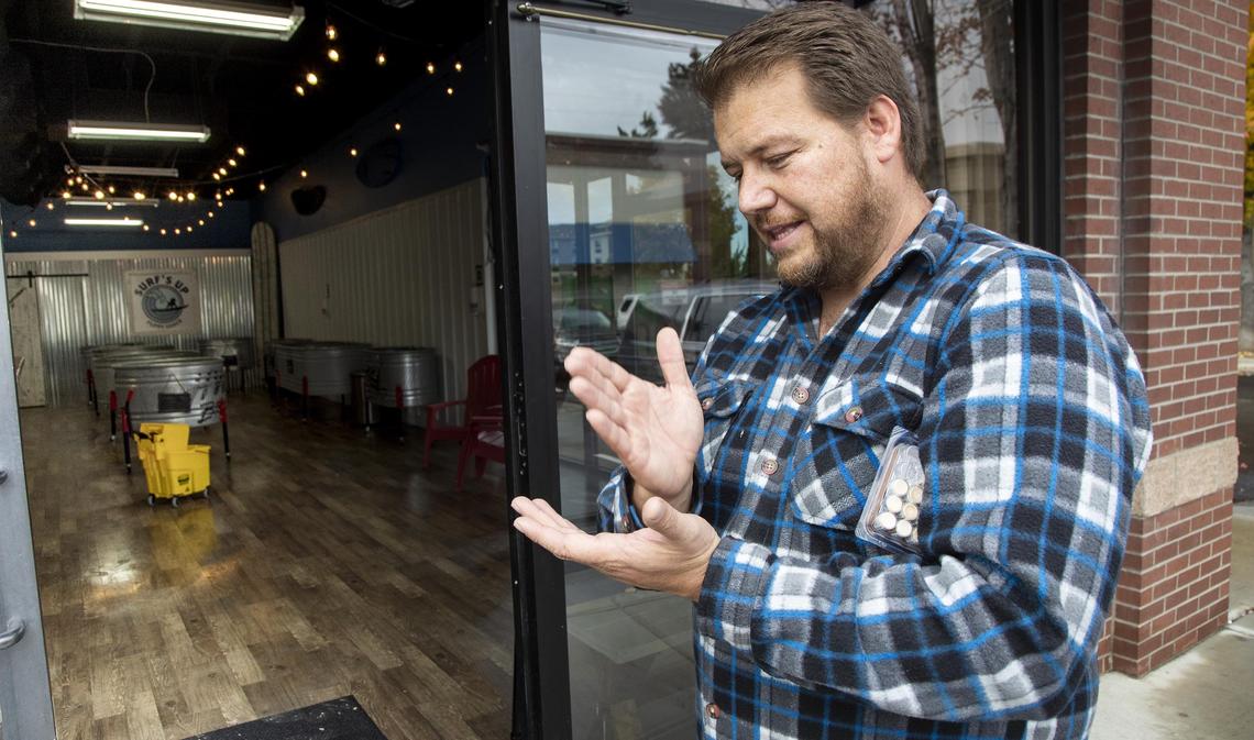 Matthew Milligan, owner of Surf’s Up Puppy Shack in Meridian, explains the precautions he takes to keep puppies free of canine parvovirus and other disease. He works with breeders and vaccinates dogs that come to his business to be sold to clients looking for a family pet.