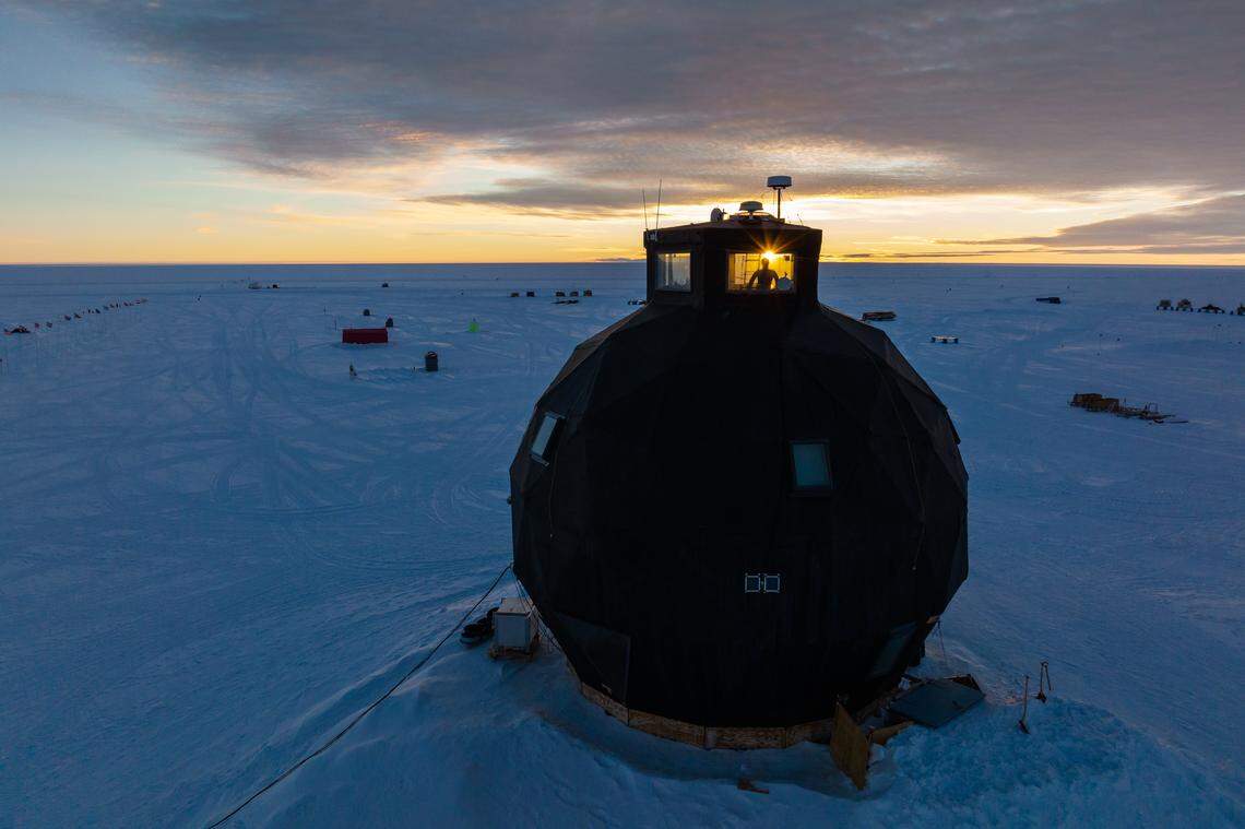 At the East Greenland Ice-Core Project camp in Greenland, the University of Copenhagen in coordination with the Danish Centre for Ice and Climate and others, aims to drill through more than 8,600 feet of ice dating back 80,000 years, to gain knowledge about ice-sheet dynamics and how fast-flowing ice streams will contribute to sea-level rise.