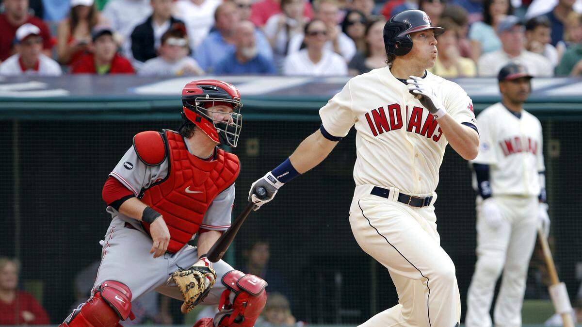 Travis Buck’s first swing against Homer Bailey in the seventh inning produced the winning runs on Saturday, as his two-run homer gave the Indians all they needed for a 2-1 victory at Progressive Field in Cleveland on May 21, 2011.