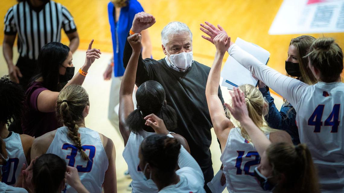 Boise State women’s basketball head coach Gordy Presnell won his 700th game with a 73-63 victory over Mountain West rival Nevada on Friday, Feb. 5, 2021, at ExtraMile Arena in Boise.