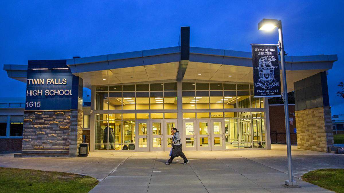 Students and teachers begin to arrive at 7:30 a.m. Wednesday, Oct. 10, 2018, at Twin Falls High School in Twin Falls. 