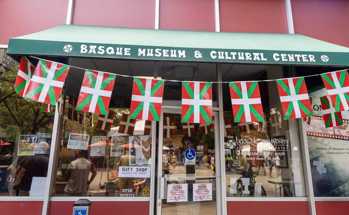 People tour the Basque Museum and Cultural Center located in Boise's Basque Block downtown, Thursday, July 31, 2025. Jaialdi, the largest Basque cultural festival in the United States, is happening in Boise through Sunday.