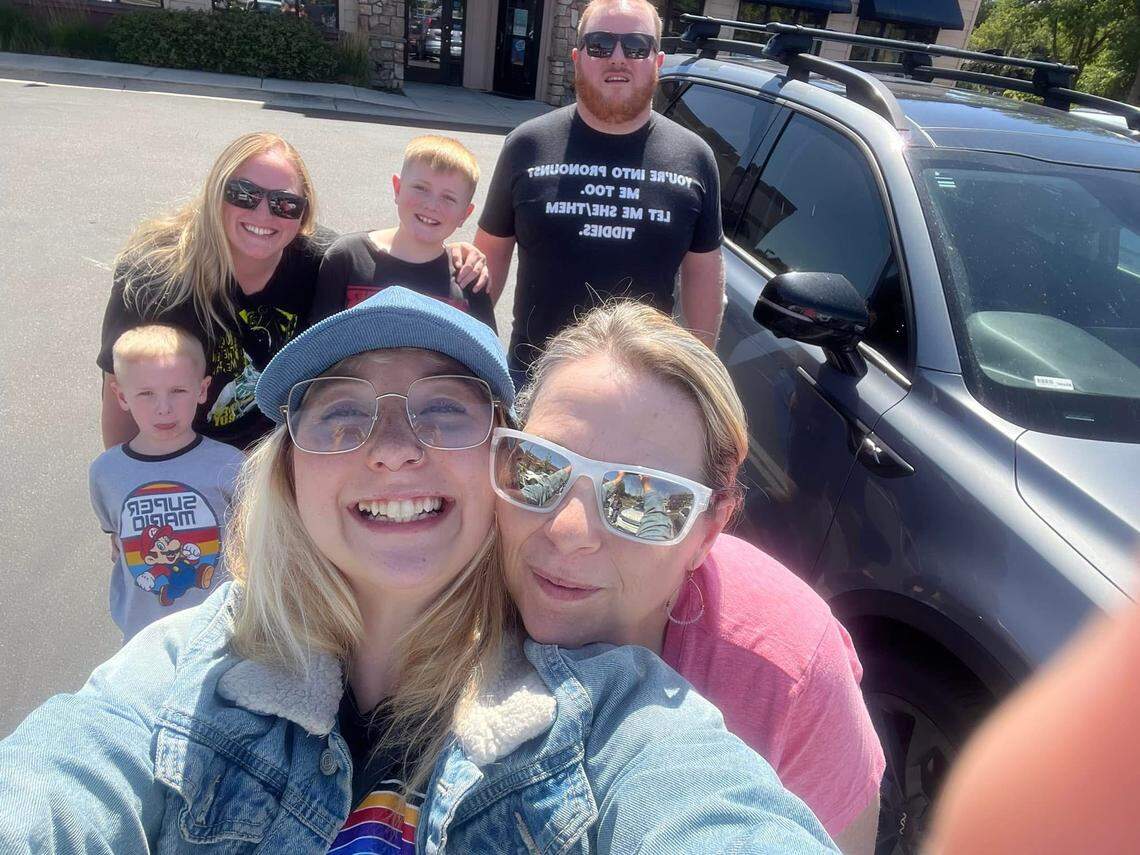 A GoFundMe is set up to help her cover the costs of medical care for Emilee Gomske, left in cap. The organizer of the GoFundMe says she is “the best friend, aunt, daughter, and sister anyone could ever have.”