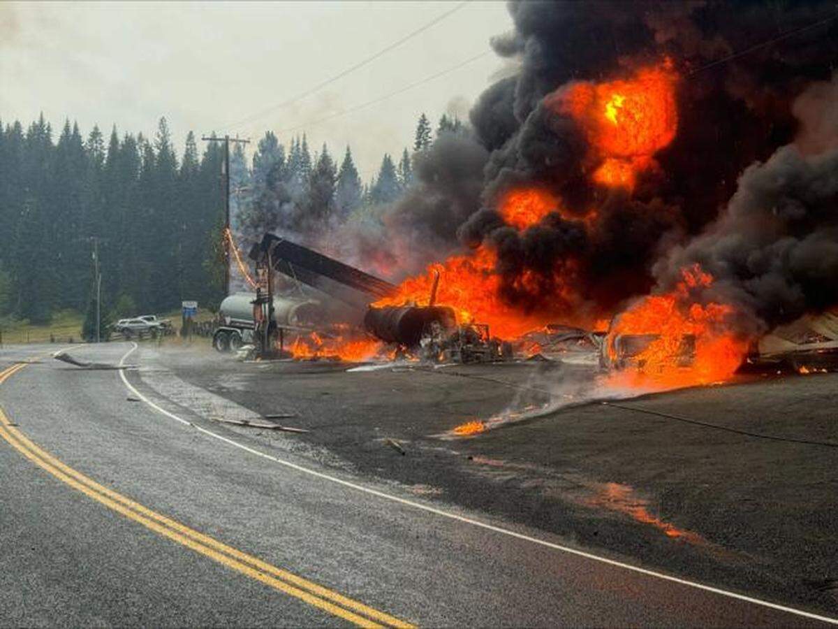 A gas station explosion and fire Wednesday in the North Idaho town of Cardiff.