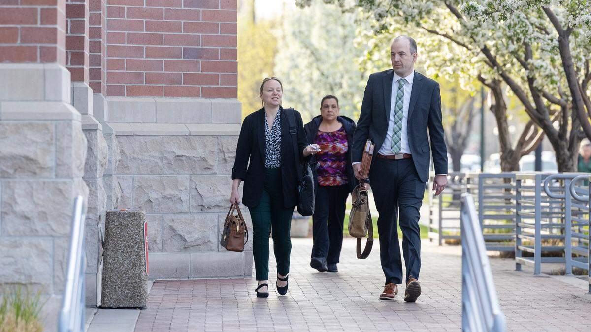 Idaho Deputy Attorneys General Jeff Nye, right, and Madison Allen, are assigned to the prosecution team in Bryan Kohberger’s student murder trial. Prosecutors argued Wednesday against the defense’s request to omit police body-cam footage of Kohberger receiving a ticket for failing to wear a seat belt several months before the November 2022 homicides in Moscow.