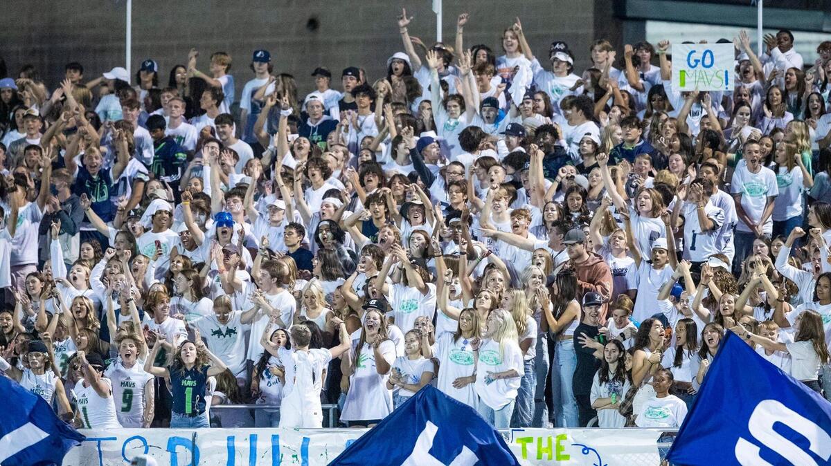 Fans packed the bleachers at Mountain View for its season opener Aug. 27 against Meridian.