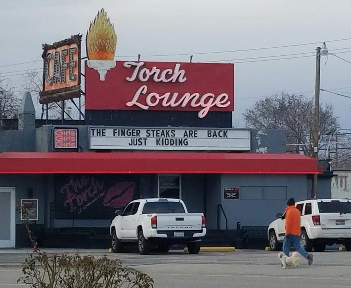 The Torch Lounge at 1826 W. Main St. often displays humor on its outdoor message board. It even has referred to its past, when Milo’s Torch Lounge was famous for finger steaks.
