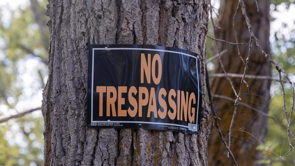 A “No Trespassing” sign.