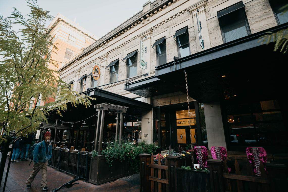 The Fidelity Building was targeted for demolition during Boise’s redevelopment area. The shopping mall planned for the area never came to fruition, and today, several historic building’s host bars and restaurants within the popular Eighth Street pedestrian corridor.