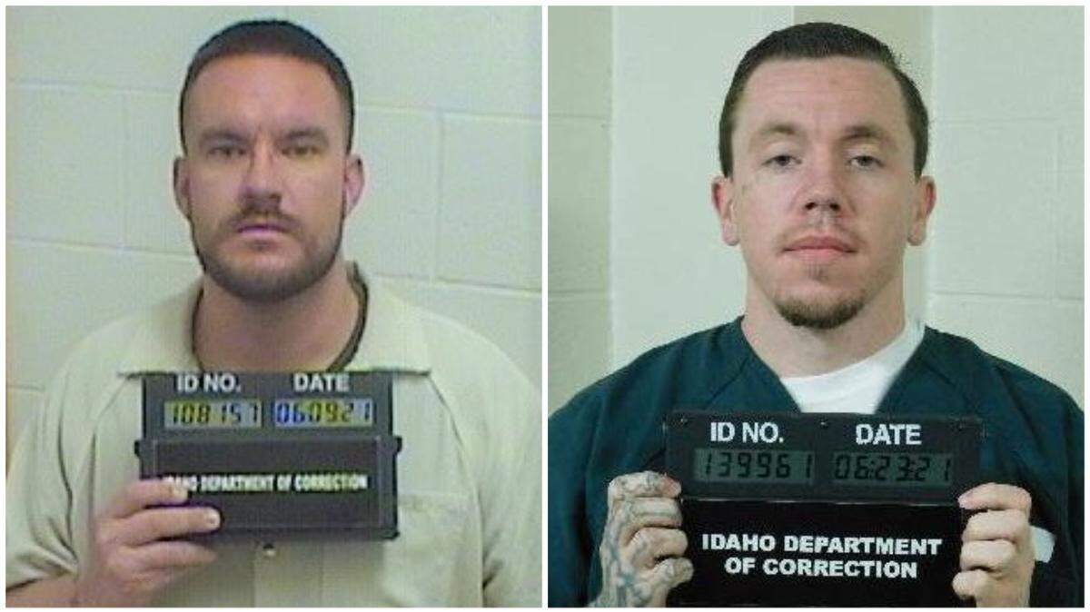 Jeffrey B. Mangum, left, and William F. McCarty, right, walked away from an Idaho Department of Correction jobsite in Fruitland on Thursday, Dec. 9, 2021.