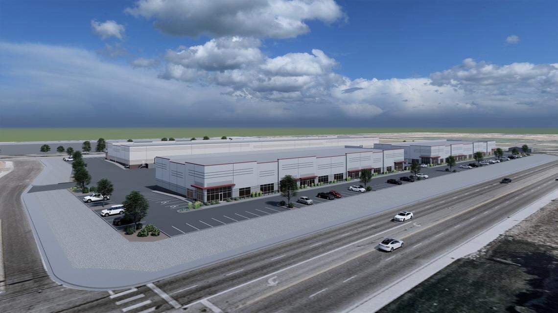 An architect’s rendering of the AI Meridian Business Center. on Franklin Road.