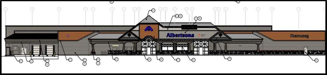 Albertsons has applied for a city permit to repaint the front of its store at 16th and State streets in darker shades.