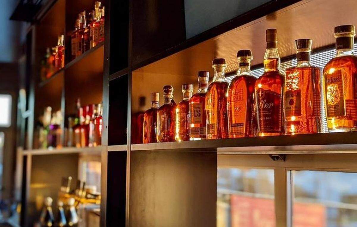 Bourbon and other whiskeys are the focal point of The James, although it carries other liquors.