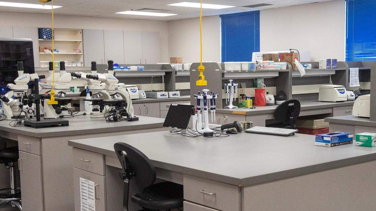 Scientific equipment used for DNA sequencing is set up at the Idaho State Police Forensic Services Laboratory in Meridian.